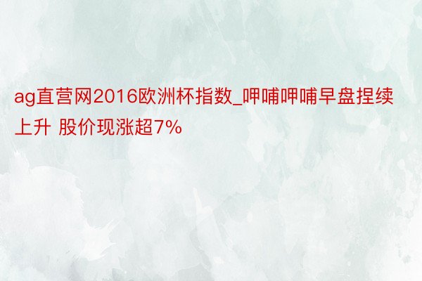 ag直营网2016欧洲杯指数_呷哺呷哺早盘捏续上升 股价现涨超7%