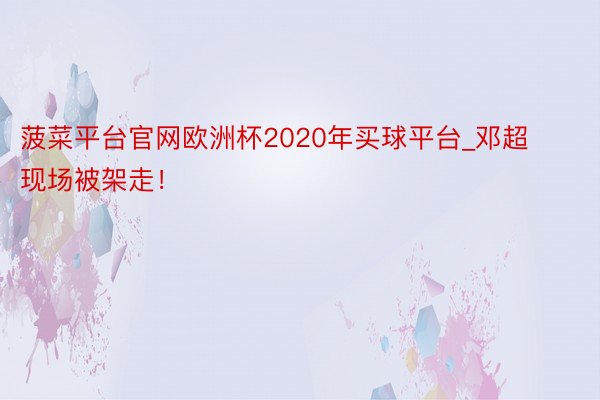 菠菜平台官网欧洲杯2020年买球平台_邓超现场被架走！