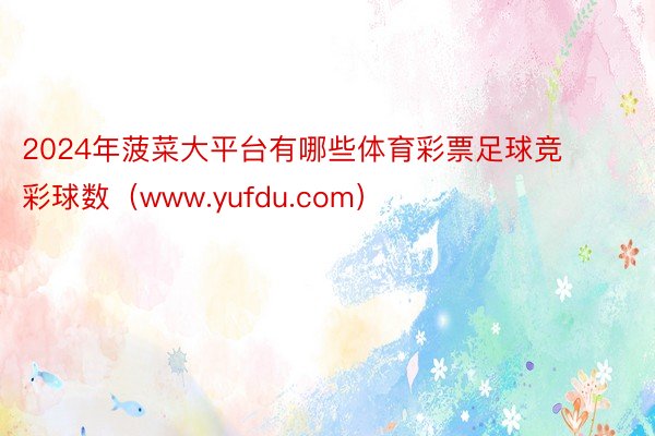 2024年菠菜大平台有哪些体育彩票足球竞彩球数（www.yufdu.com）